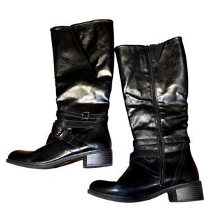Women's 9.5  Black  Knee Length Riding Boot 9 1/2 Medium Width